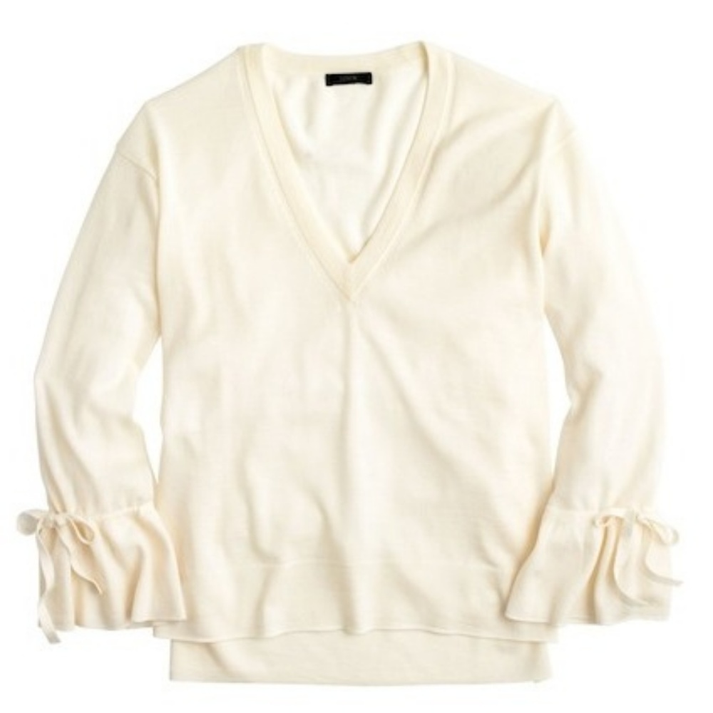 NWT J. Crew Merino Wool Drawstring Sleeve Sweater